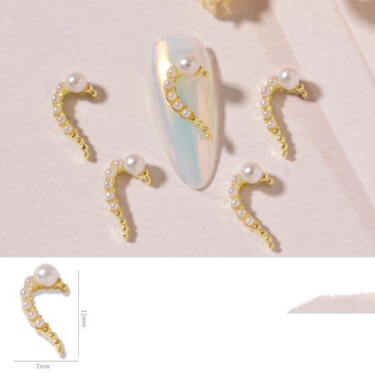 Nail Art DIY Love Heart Alloy Jewelry Nail Piece Nail Decoration Rhinestone