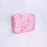 Printed Nylon Cosmetic Bag Travel Portable Storage