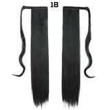 European And American Long Straight Hair Velcro Ponytail