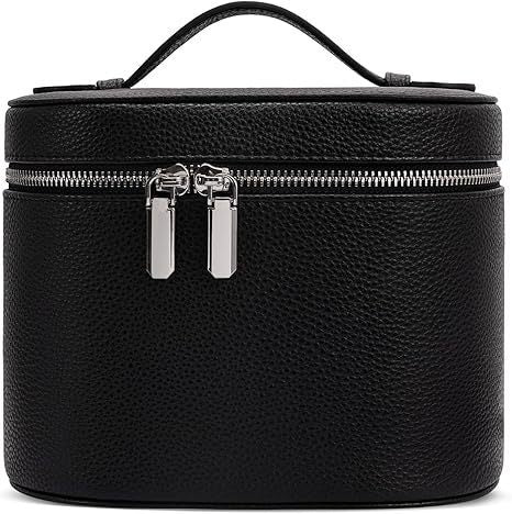 Elastic Band Leather Cosmetic Bag Large Capacity