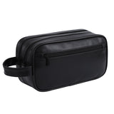 Cosmetic Bag Travel Portable Double Layer Men's PU Leather