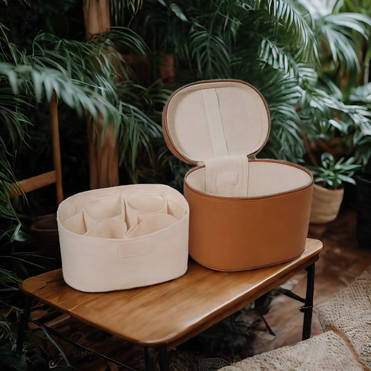 Elastic Band Leather Cosmetic Bag Large Capacity